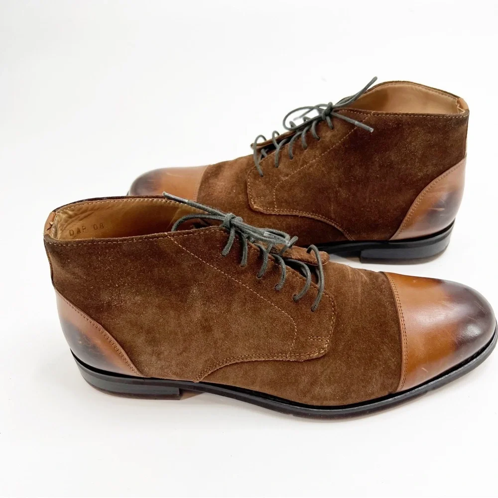 Dapper Shoes Co Handmade Suede Leather Boots, Size 8
